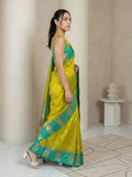 Mehendi Soft Silk Paithani Saree Meenakari Peacock Motifs Zari Woven Swan Pallu Saree With Brocade Blouse