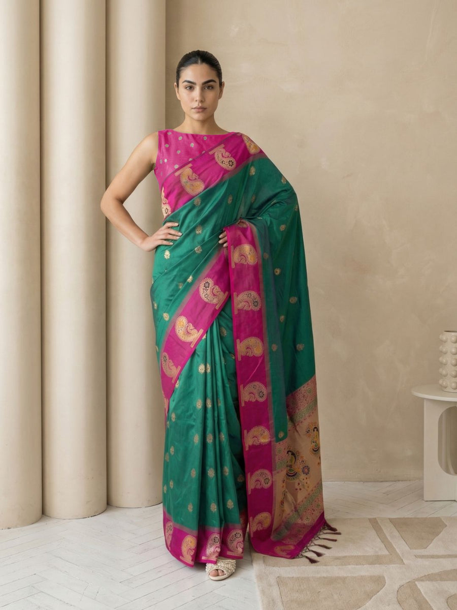 party wear soft silk Paithani saree