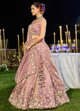 Stylish lavender party wear lehenga choli with sequin work