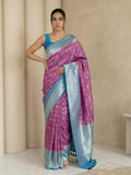 wine patola premium silk saree with meenakari ikat weaving