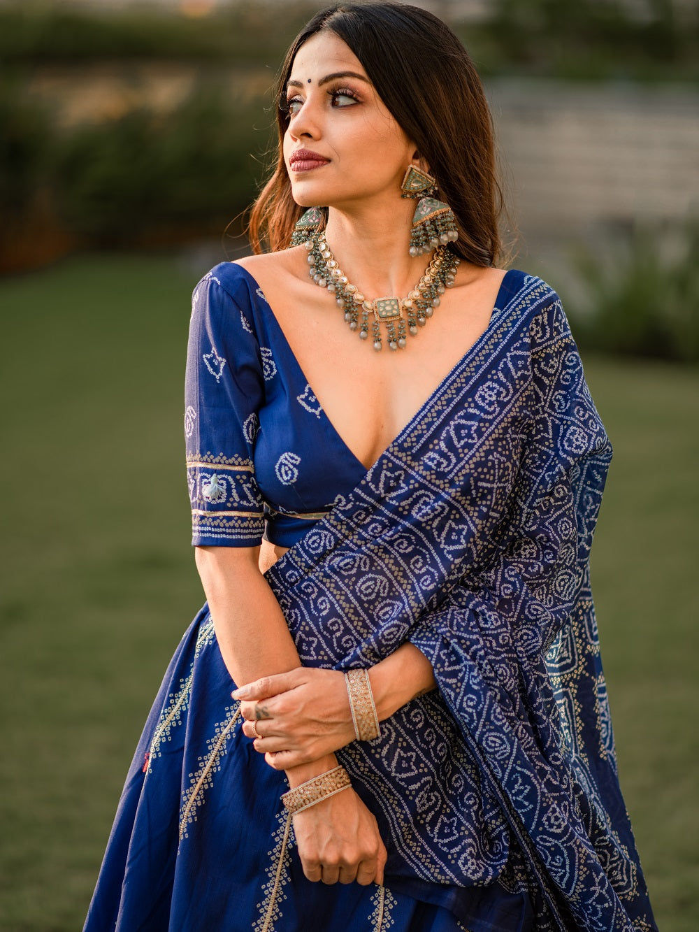 Festive Bandhani print lehenga choli