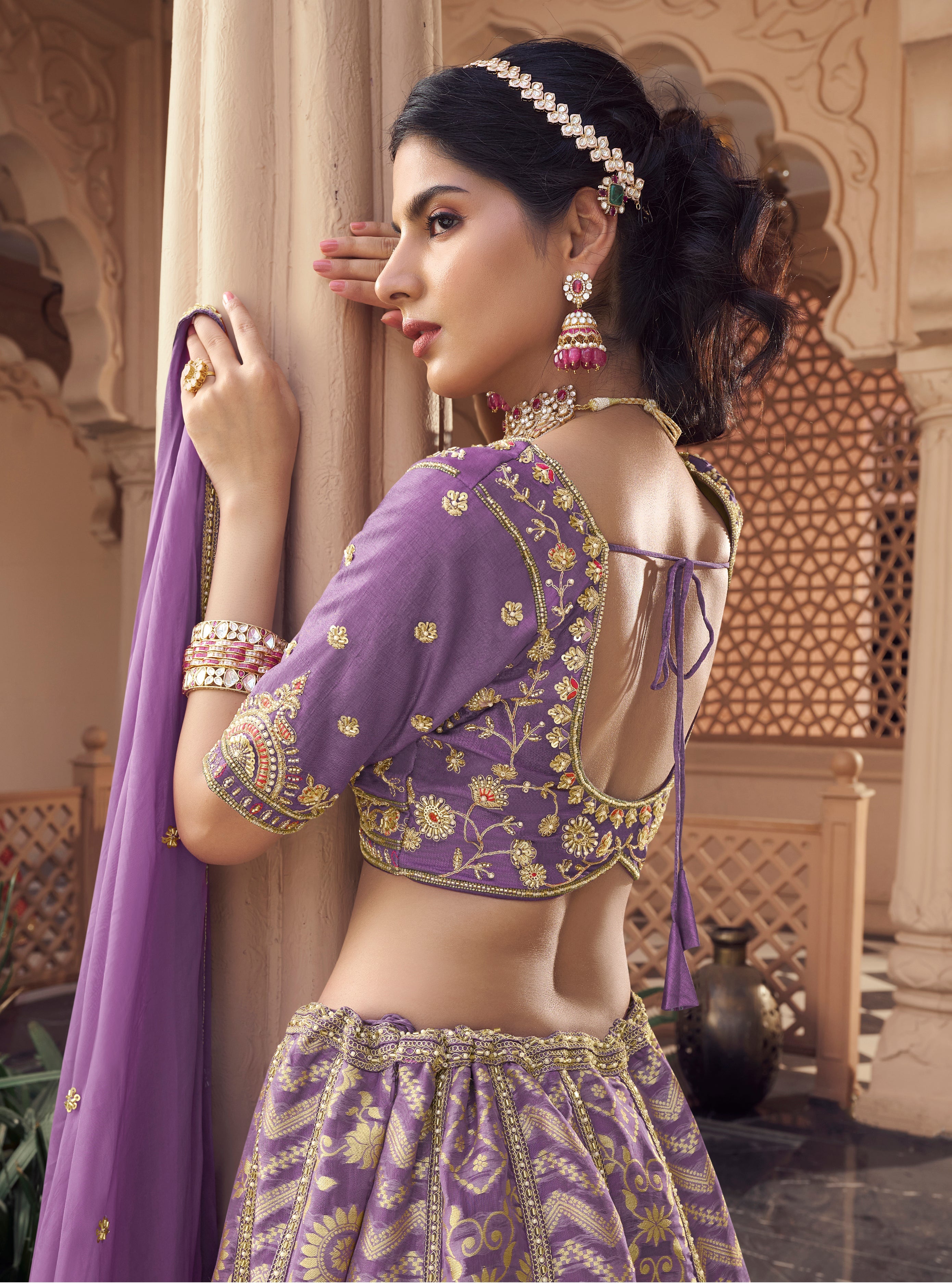 Elegant Purple Bridal Lehenga – Festive & Wedding Collection - Gunj Fashion