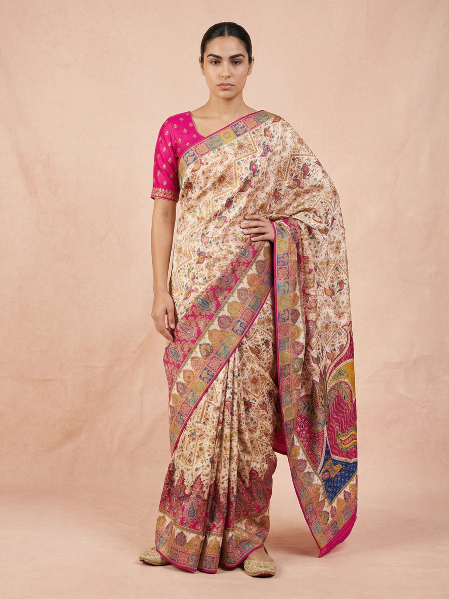 wedding wear pure viscose silk saree with meenakari zari weaving
