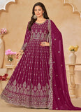 rani embroidered Anarkali suit