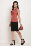 Mauve Pink Polyester Solid Top