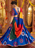 Royal Blue Viscose Cotton Mirror Work Chaniya Choli for Navratri 2025