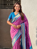 traditional silk saree with rich pichwai pallu and elegant border