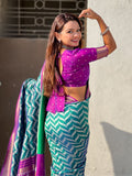 festive wear silk saree with artistic pichwai design pallu