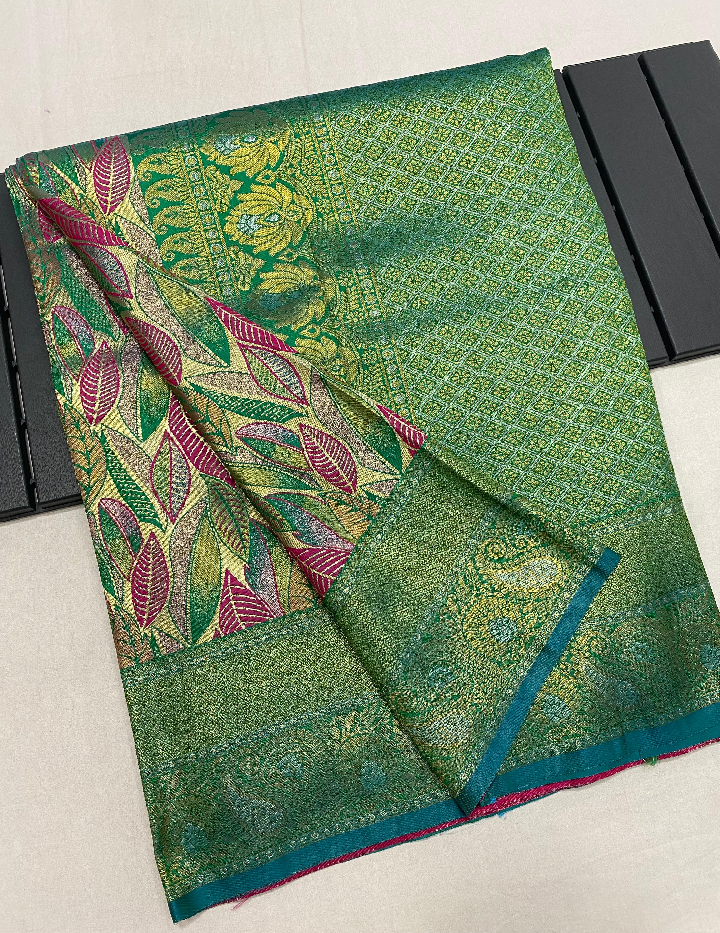 sea green kanjeevaram style