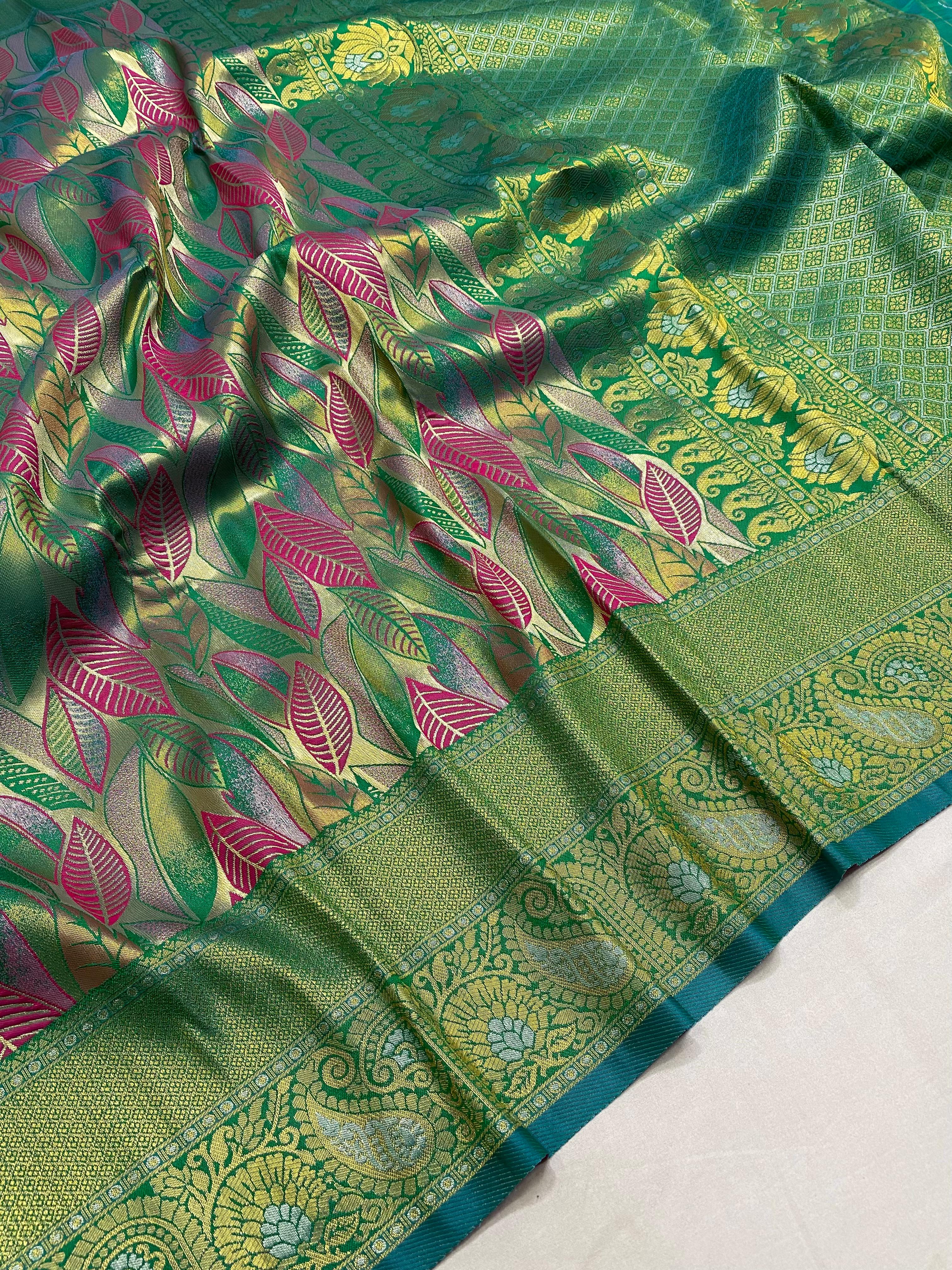 green Kanchipattu silk saree