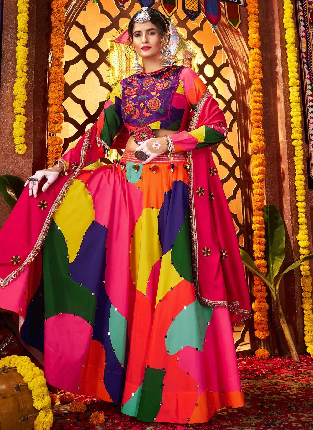Multi Color Lehenga for Garba