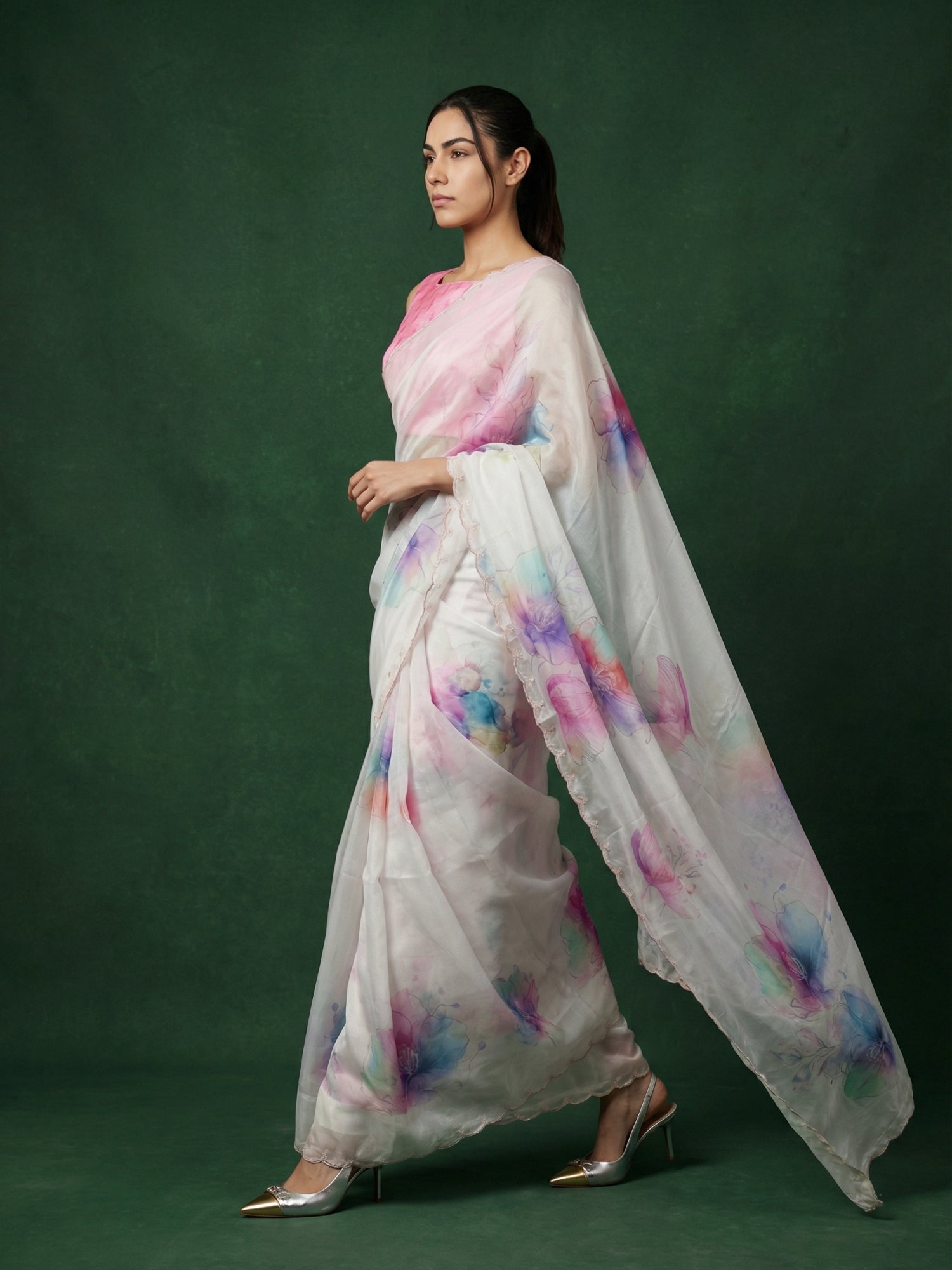 party wear satin saree perfect for weddings and celebrations
