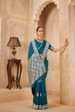 Opulent Teal Saree – Classic Elegance with Modern Grace - Gunj Fashion
