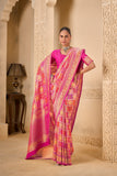 Premium Peachy Pink Saree – Stylish & Sophisticated - Gunj Fashion