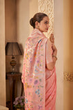 Festive Pink Saree – Delicate Weaves with Modern Elegance - Gunj Fashion