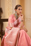 Charming Coral Pink Saree – Elegant & Radiant - Gunj Fashion