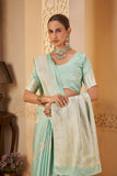 Serene Mint Green Saree – Elegant & Ethereal Charm - Gunj Fashion