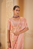 Soft Pastel Saree with Vibrant Multicolor Floral Motifs & Matching Blouse - Gunj Fashion