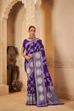 Imperial Violet Saree – Graceful, Glamorous & Timeless - Gunj Fashion