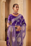 Imperial Violet Saree – Graceful, Glamorous & Timeless - Gunj Fashion