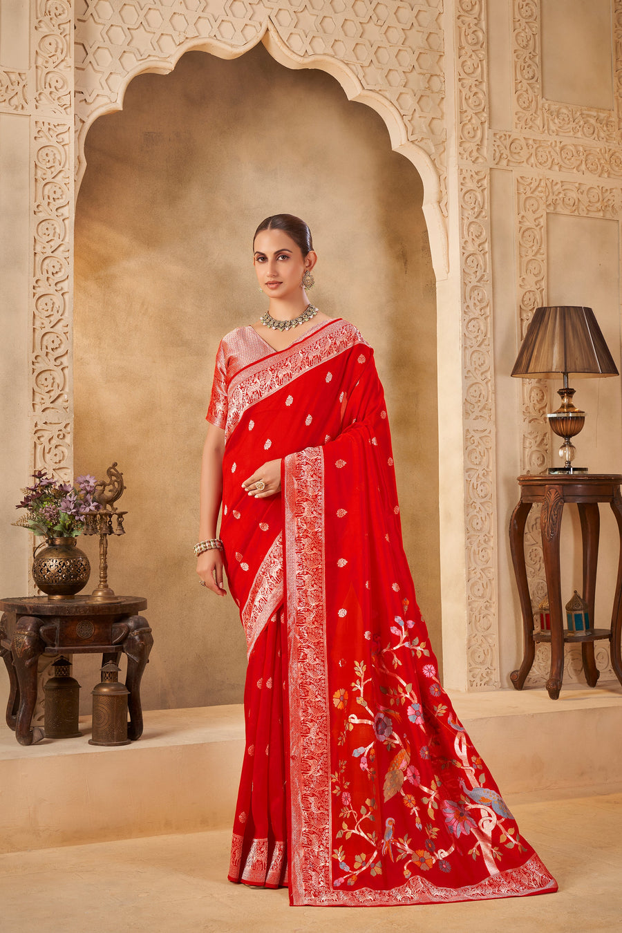Red Wedding Saree – Heritage Weaves with Elegance - Gunj Fashion