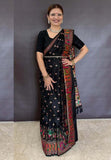 Heena Gehani in our Jade Black Pashmina Kashmiri Silk Zari Woven Saree