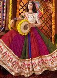 Multi Color Georgette Maslin Navratri Chaniya Choli with Chanderi Dupatta