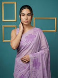 artistic lavender cotton saree perfect for office and daily wear