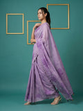 festive lavender saree with soft texture and handcrafted art work