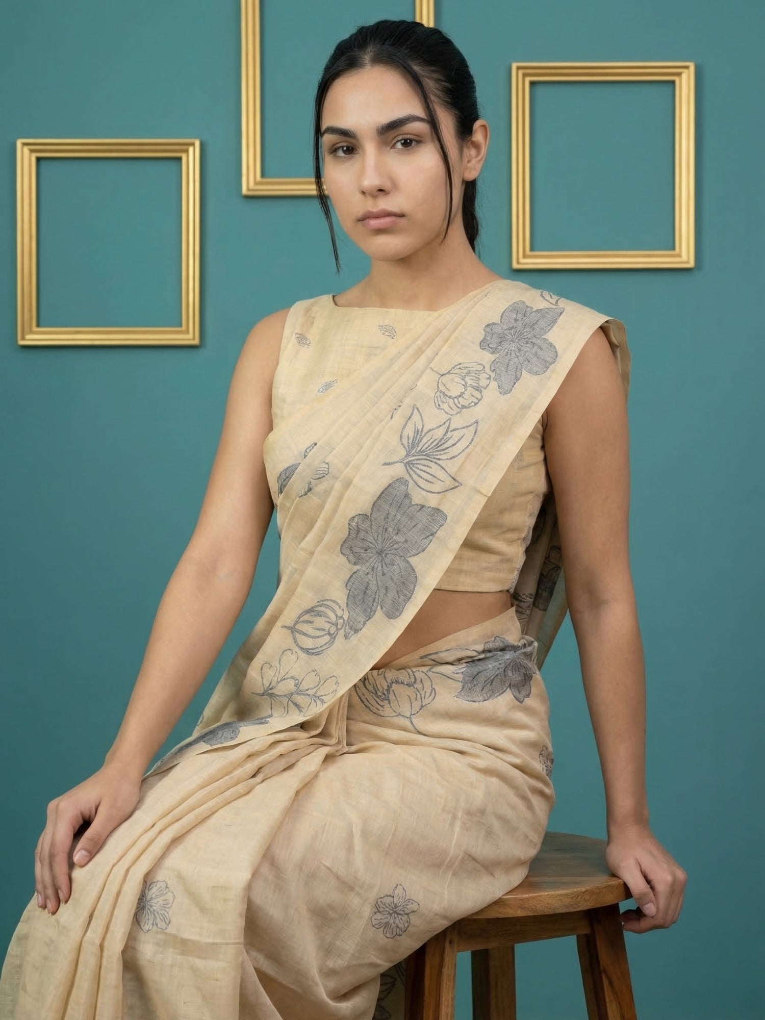 festive cotton saree with soft texture and graceful drape