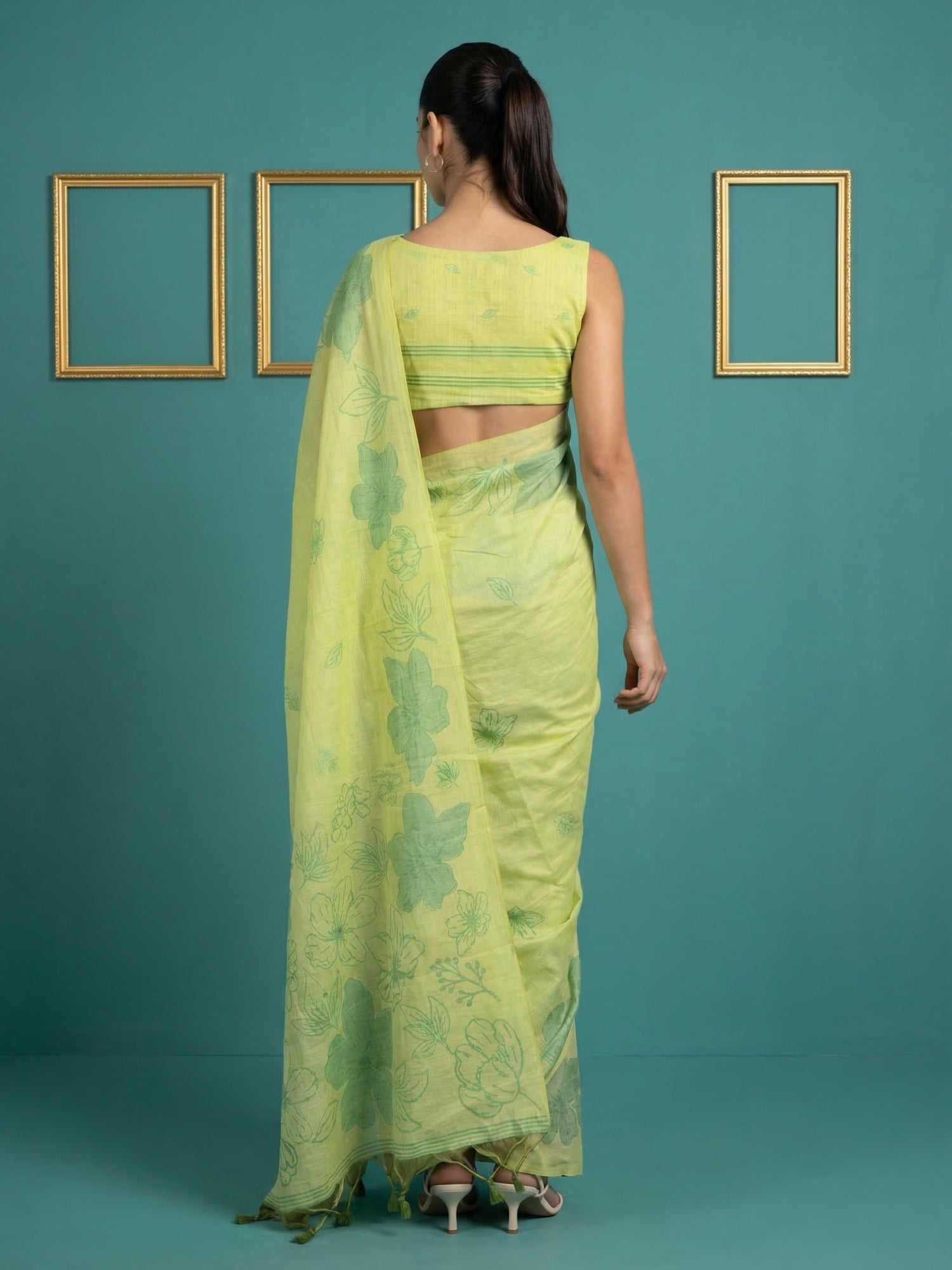lightweight muga cotton saree with graceful ethnic design