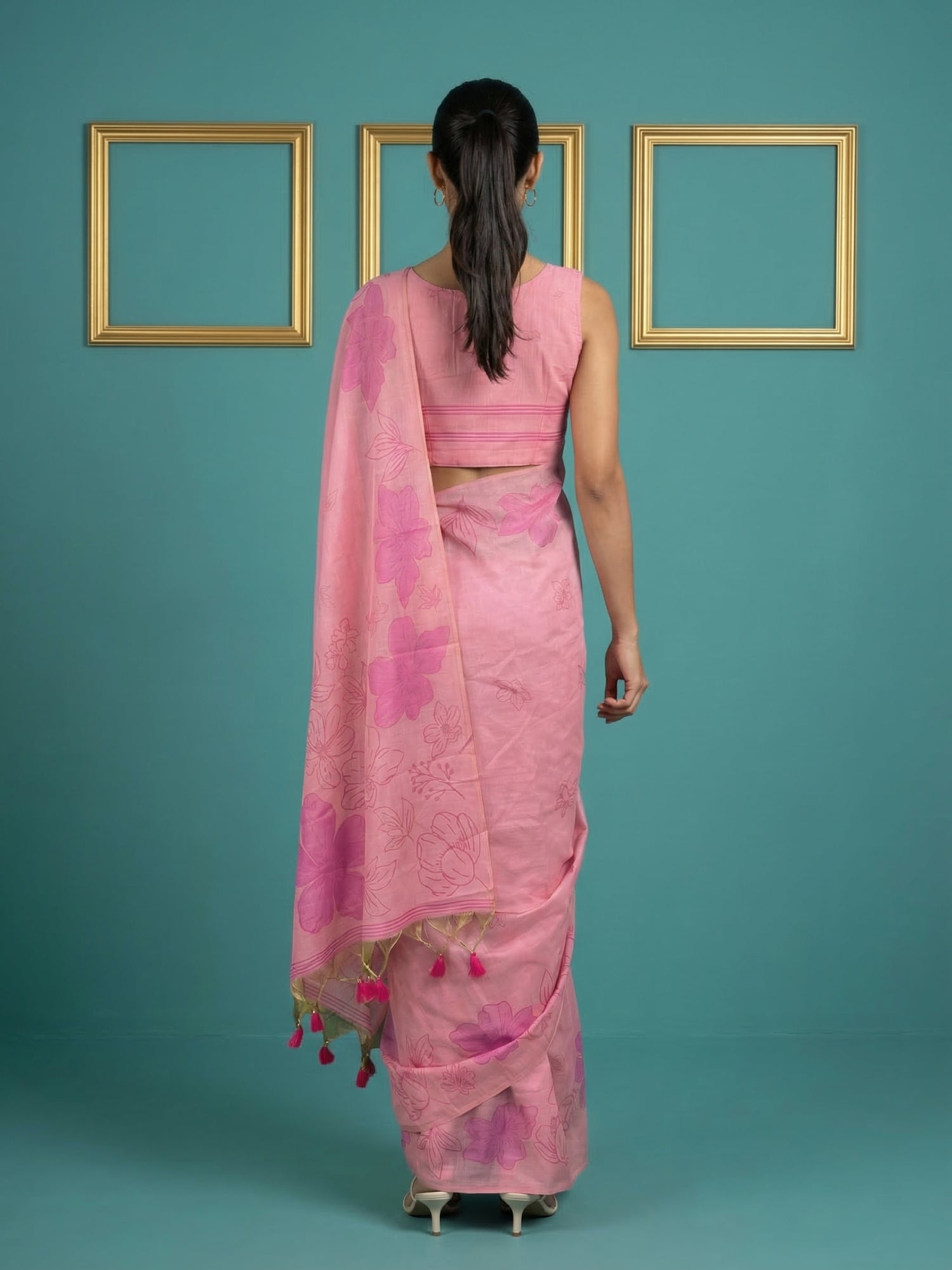 lightweight muga cotton saree with graceful ethnic design