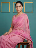 artistic pink cotton saree perfect for office and daily wear