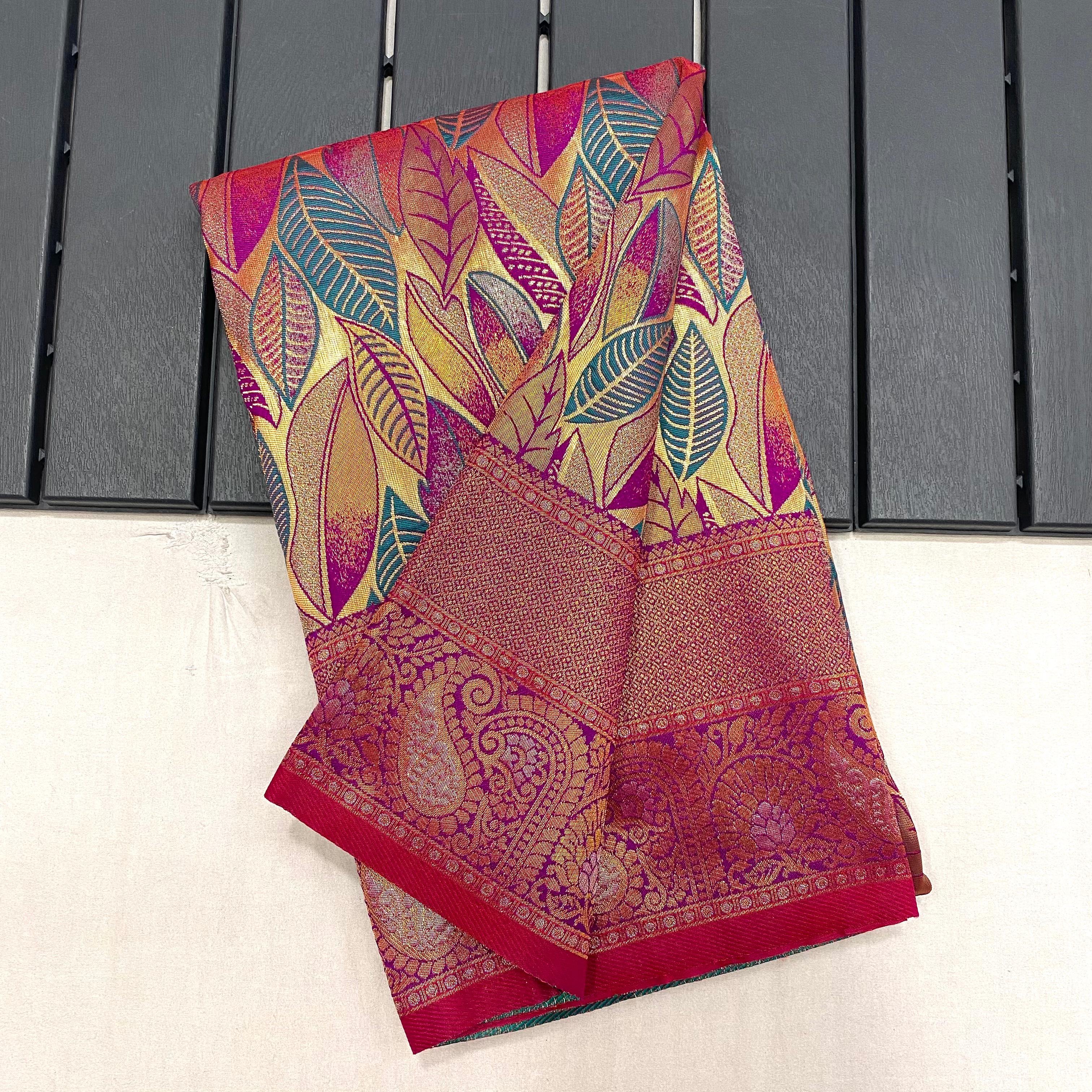 Traditional purple silk saree

