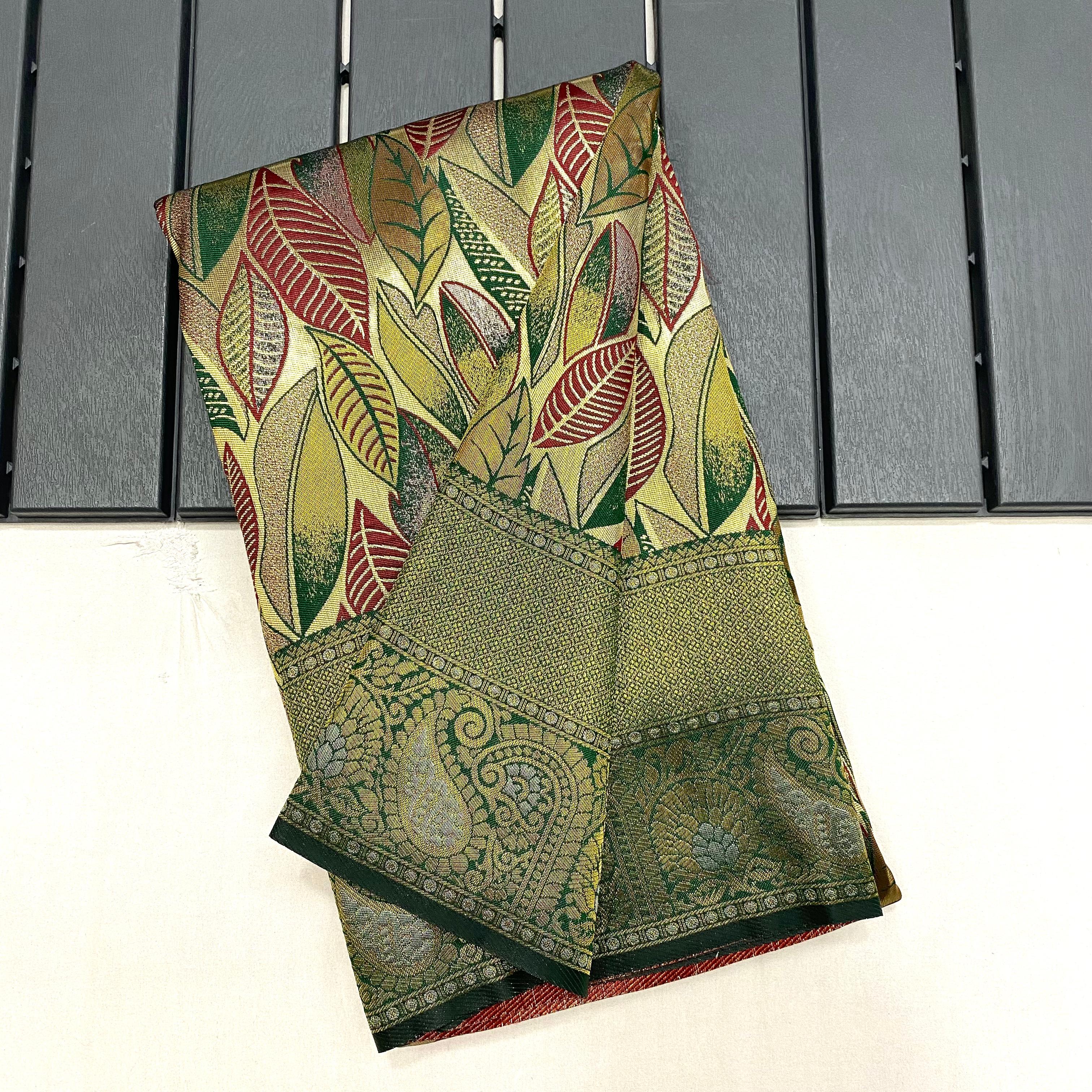 All-over traditional weaving with ethnic motifs