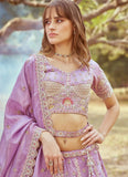 Pastel color lehenga for engagement