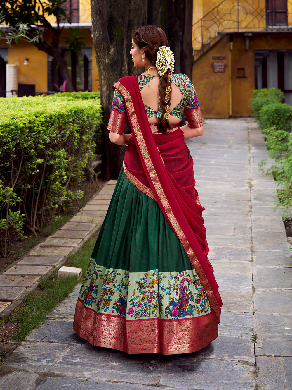 Astha silk lehenga with georgette dupatta