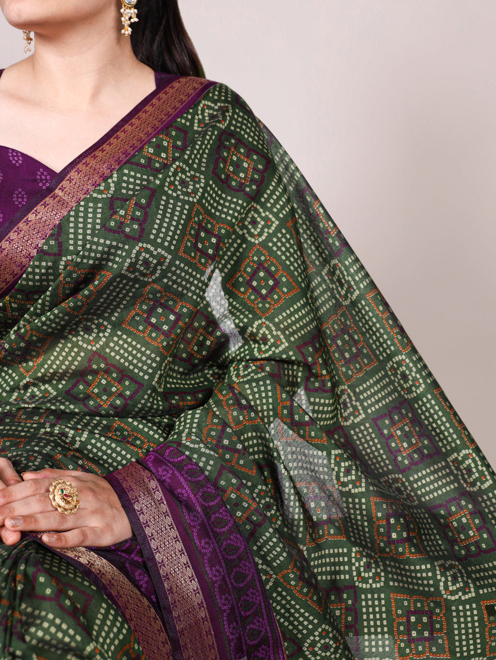 Mehndi green viscose chanderi saree