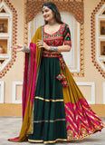 Beautiful Mustard Viscose Rayon Lehenga with Mirror Work for Navratri Online