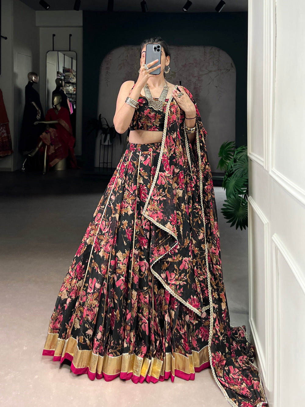 Black Lehenga with Gotta Patti Lace Border