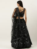 Black Sequins Embroidered Net Party Wear Lehenga