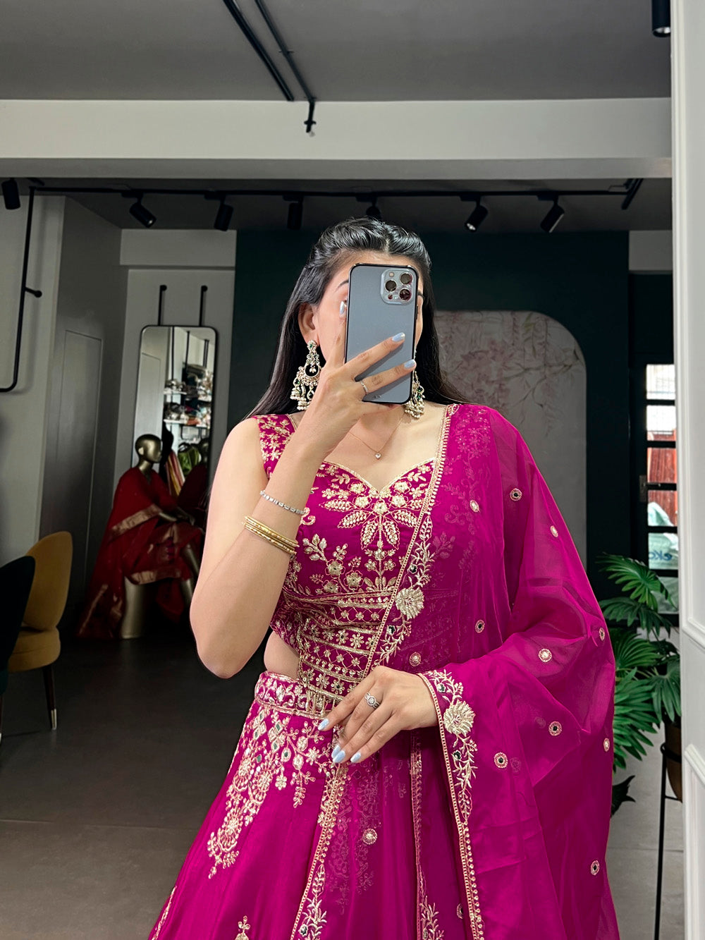 pink festive lehenga choli for women