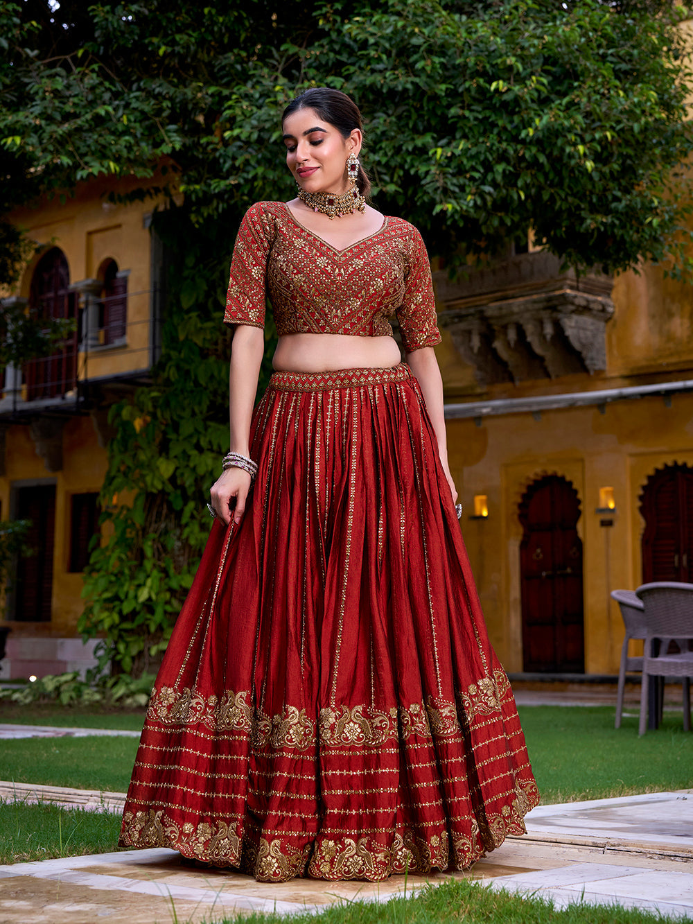 Embroidered Lehenga with 3.5 Meter Flair