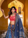 luxury blue lehenga choli set