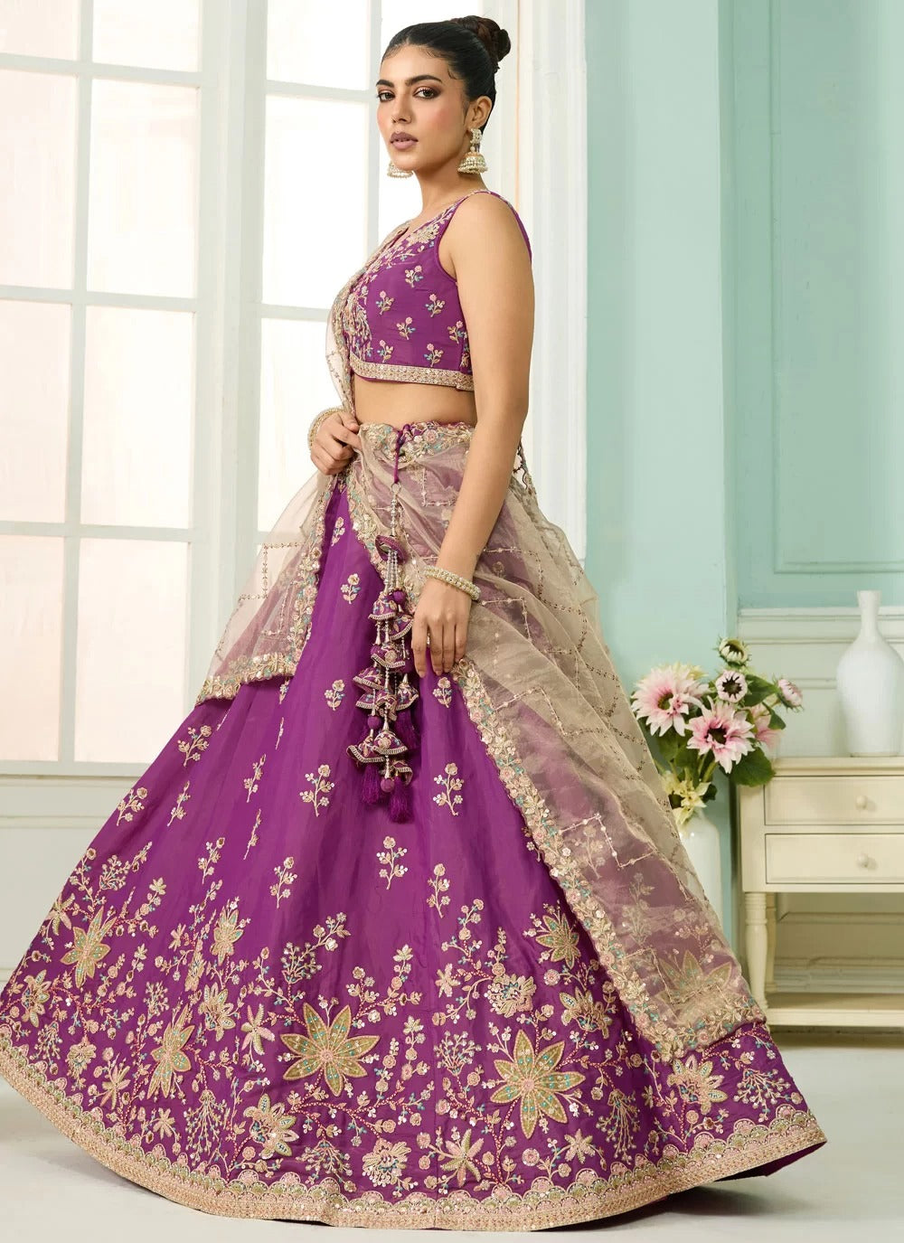 Designer Lehengas for Women | Heavy Embroidered Party Wear Lehengas