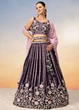 Burgundy Luxurious Indian Wedding Lehenga with Heavy Embellishments Of Sequins and Coding thread