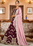 Opulent Wine Bridesmaid Lehenga with Sequins & Coding Work