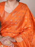 orange silk saree for festivals
