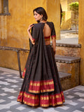 Black Color Zari Weaving Work Chanderi Lehenga Choli