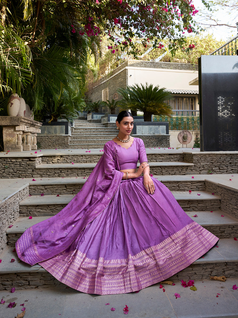 Matching Chanderi silk dupatta